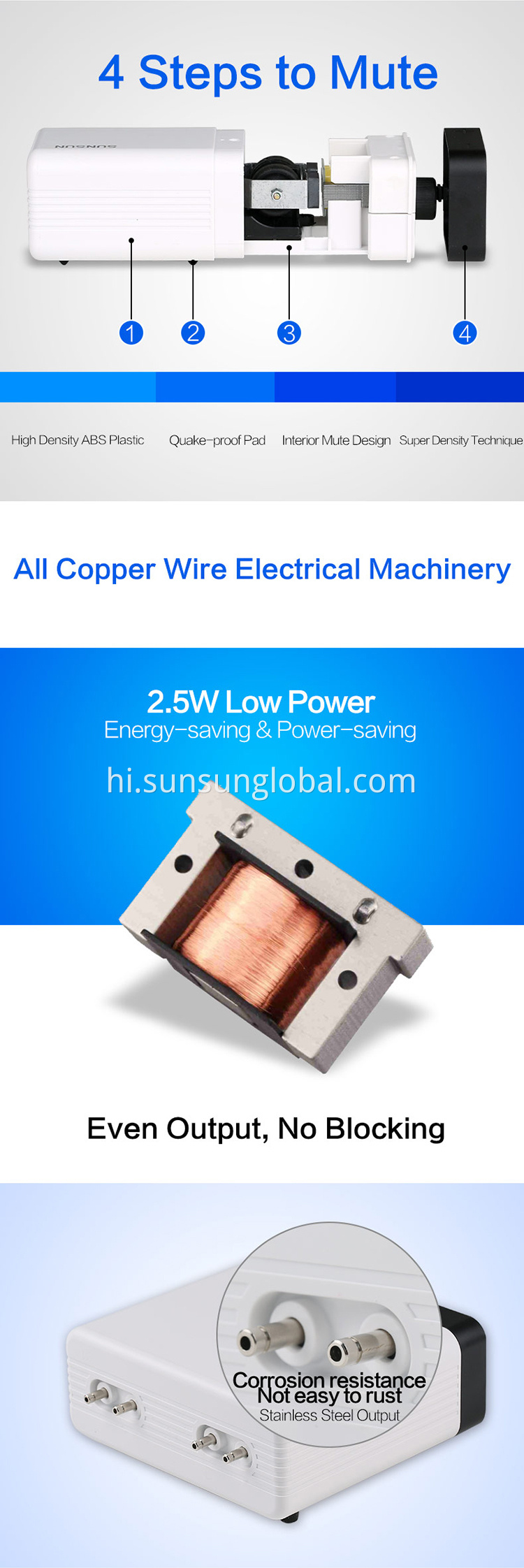 Sunsun 12V एक्वेरियम मछली टैंक हवा पंप